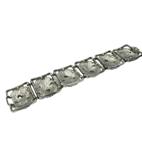 Sarah Coventry Silver Tone Antique Garden VINTAGE BRACELET 1962 Floral Panel - Picture 7 of 7